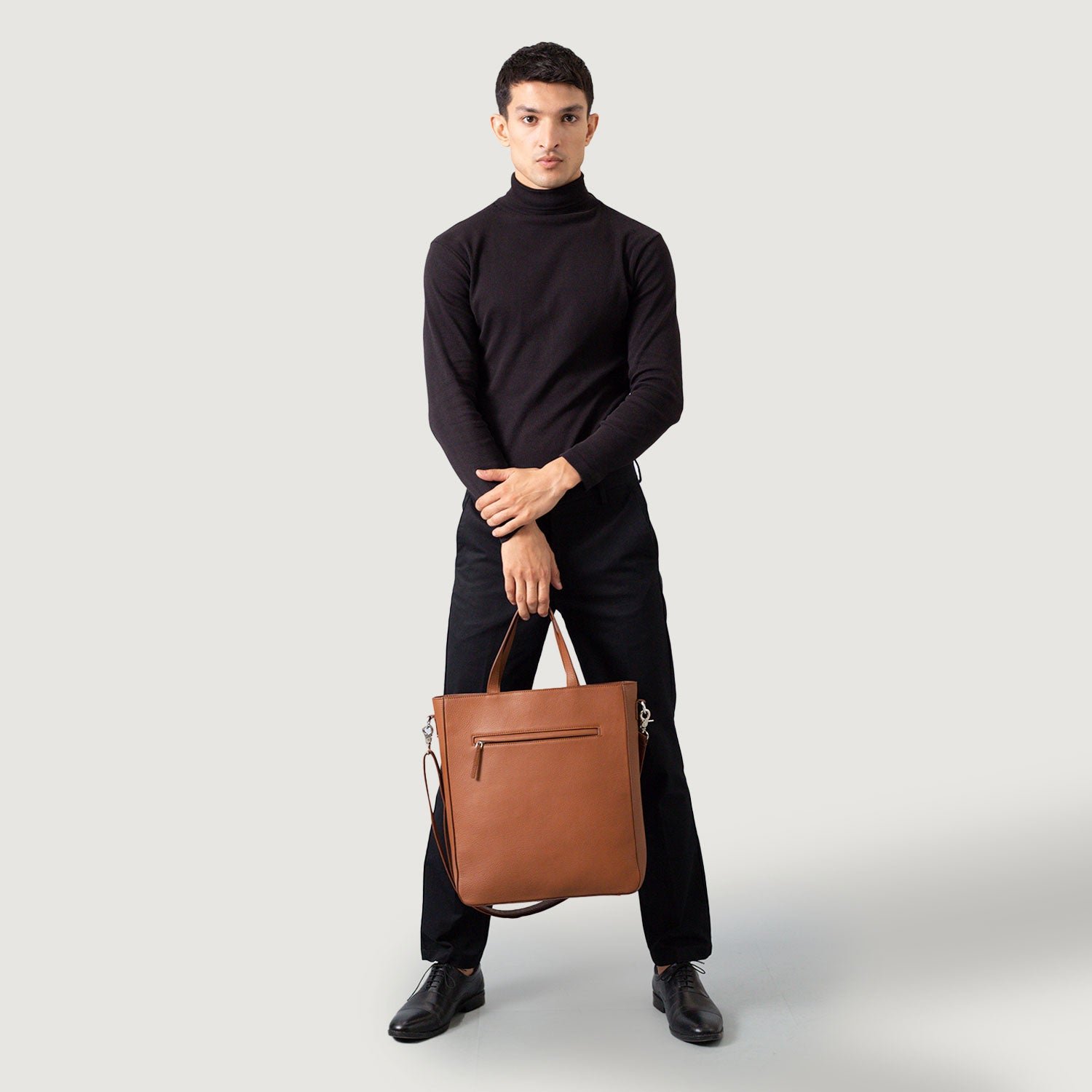 The Poet Brown Leather Tote Bag - Image 2