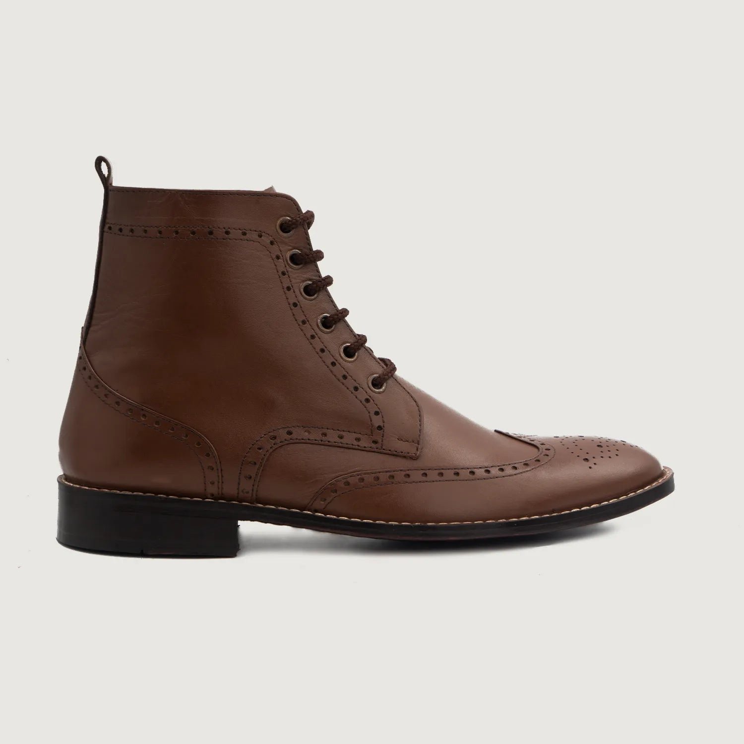 Duster Brogues Derby Brown Leather Boots - Image 2