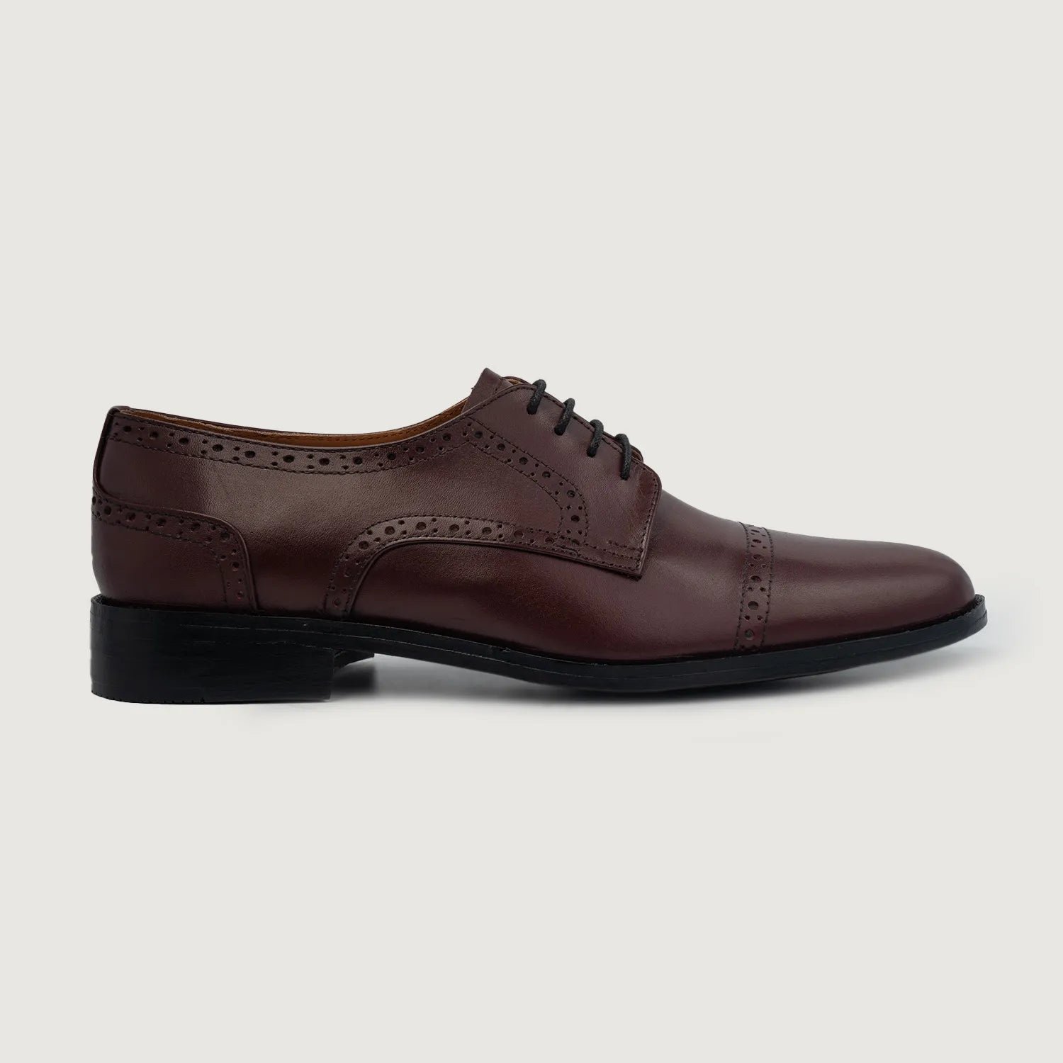 Dirk Brogues Derby Maroon Leather Shoes - Image 2