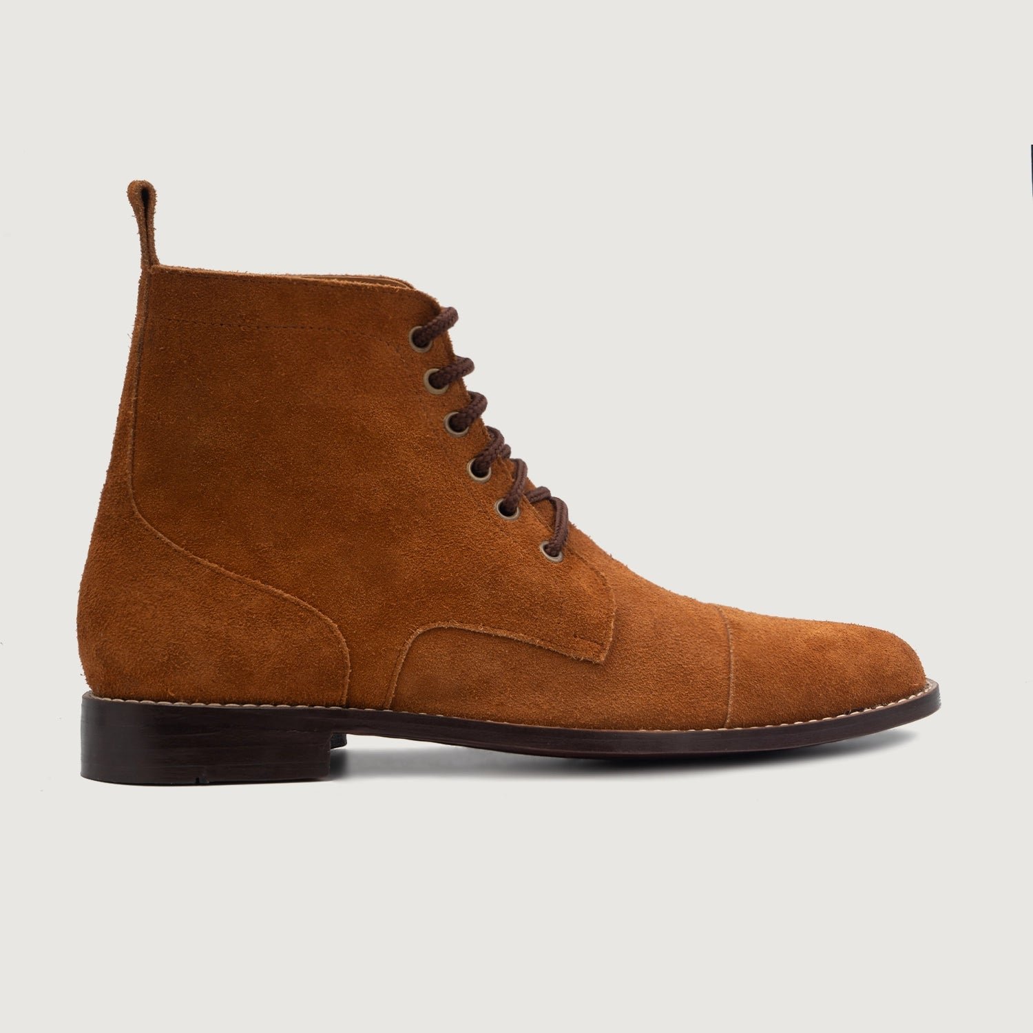 Knight Derby Brown Suede Leather Boots - Image 2