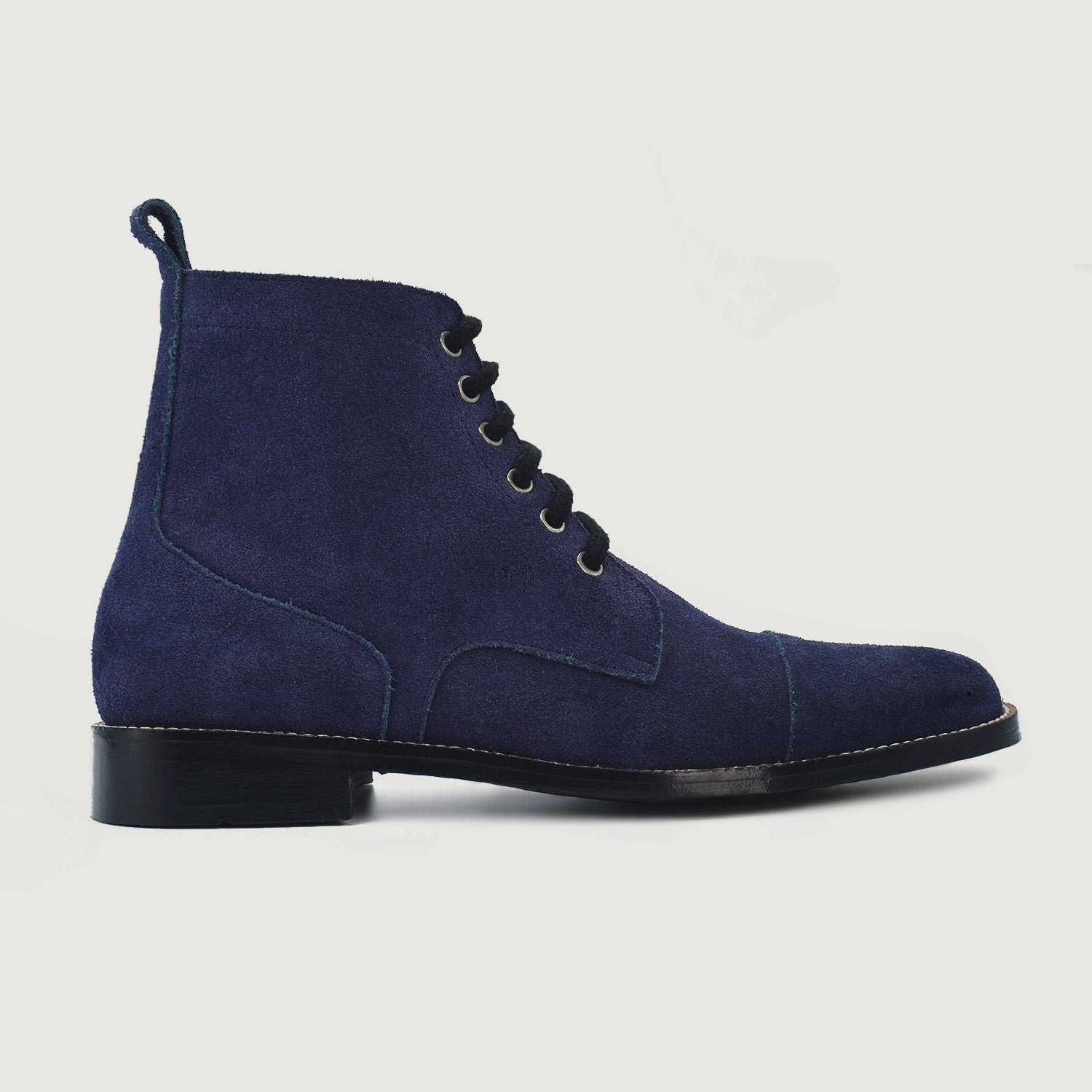 Knight Derby Midnight Blue Suede Leather Boots - Image 2