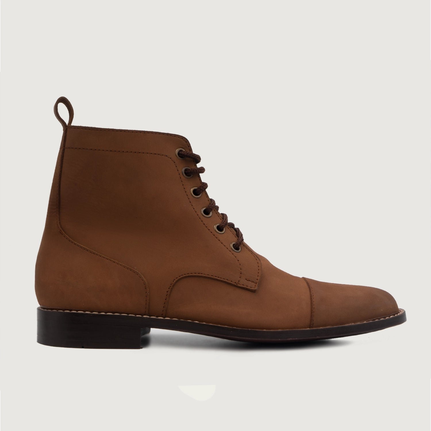 Knight Derby Oil Pull-up Brown Leather Boots - Image 2