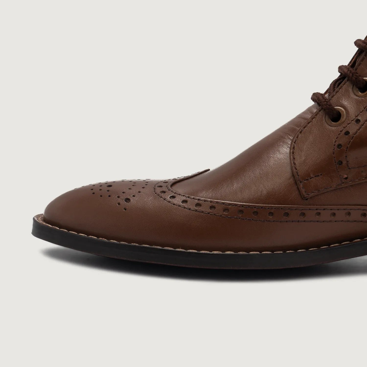 Duster Brogues Derby Brown Leather Boots - Image 4