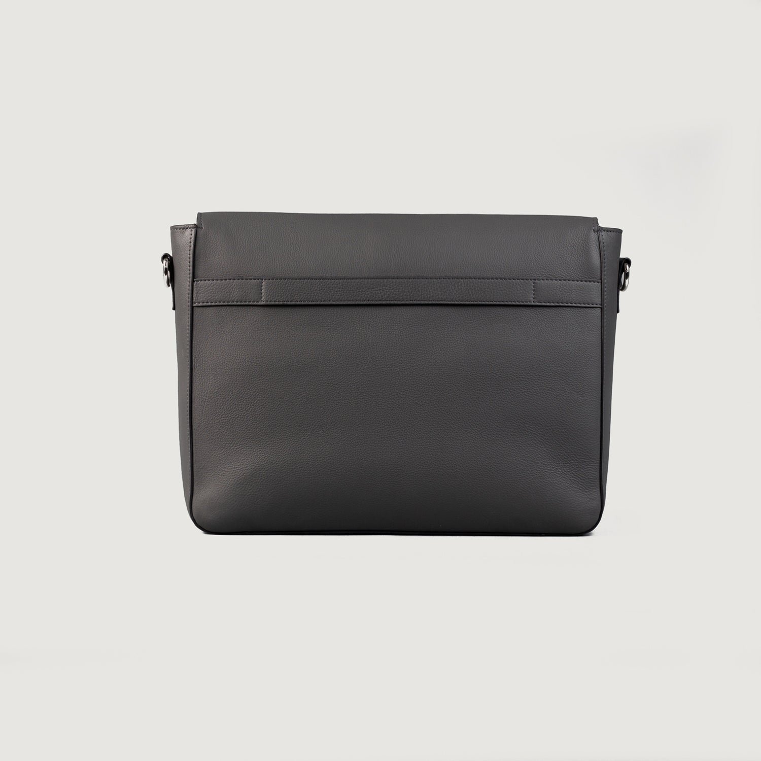 The Carismatico Grey Leather Messenger Bag - Image 4