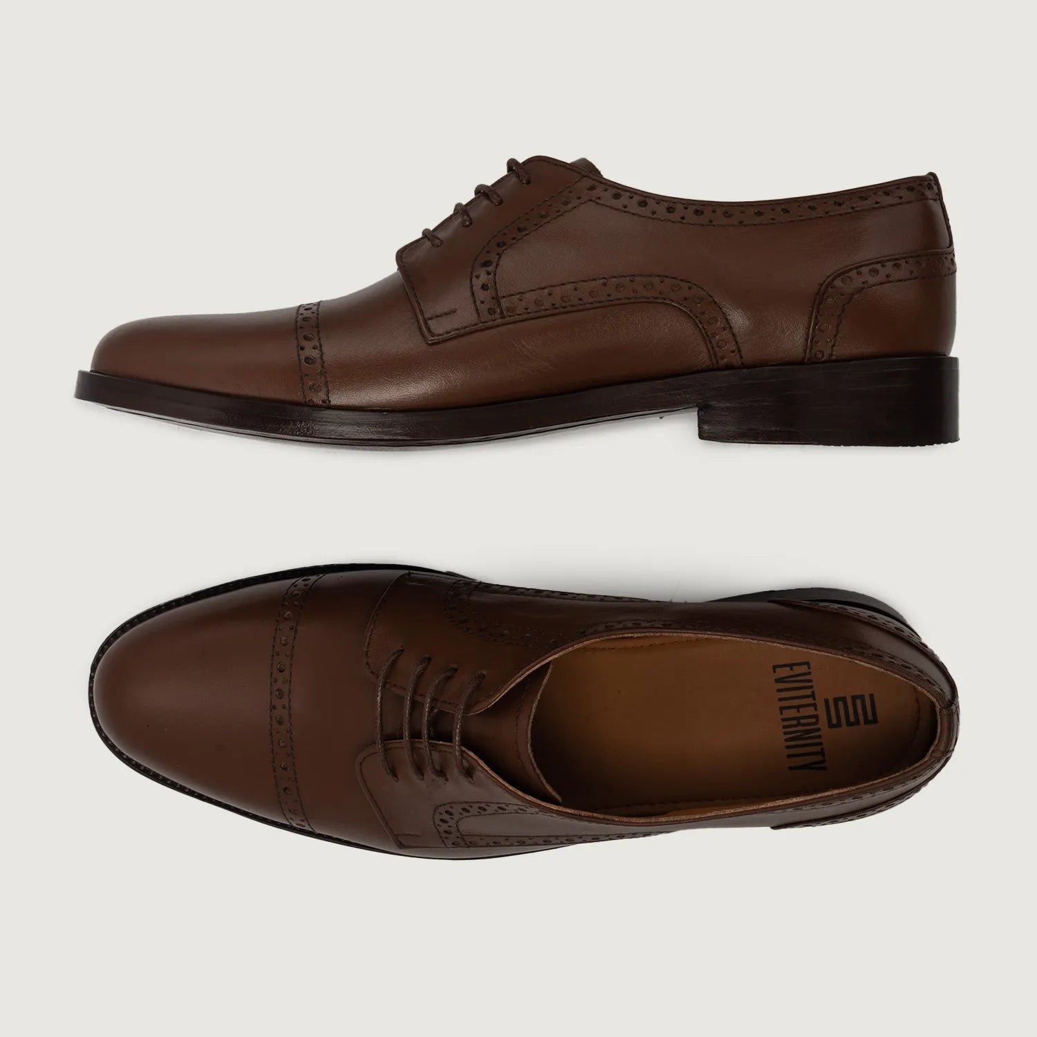 Dirk Brogues Derby Brown Leather Shoes - Image 3