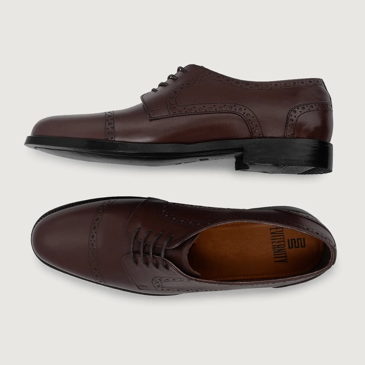 Dirk Brogues Derby Maroon Leather Shoes - Image 3
