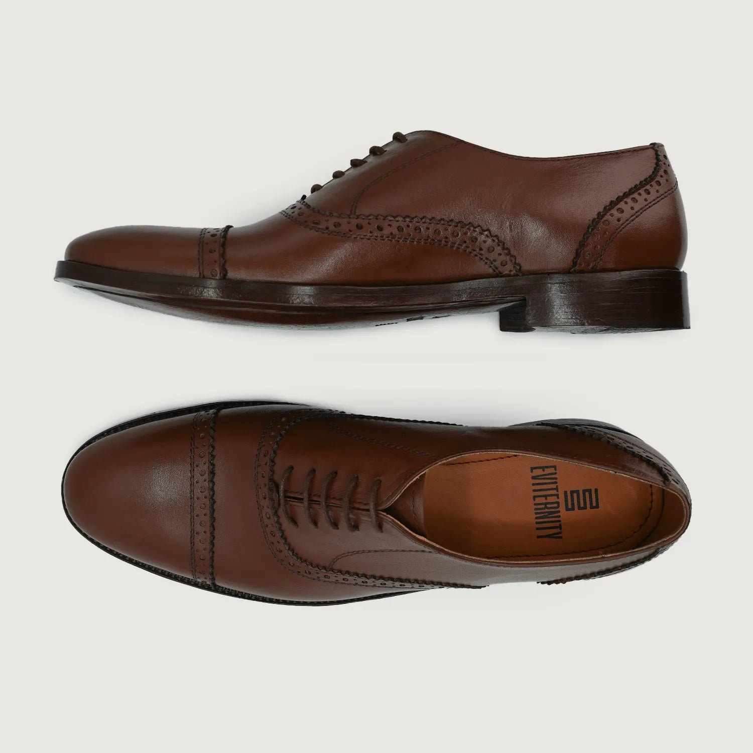 Greyson Brogues Oxford Brown Leather Shoes - Image 3