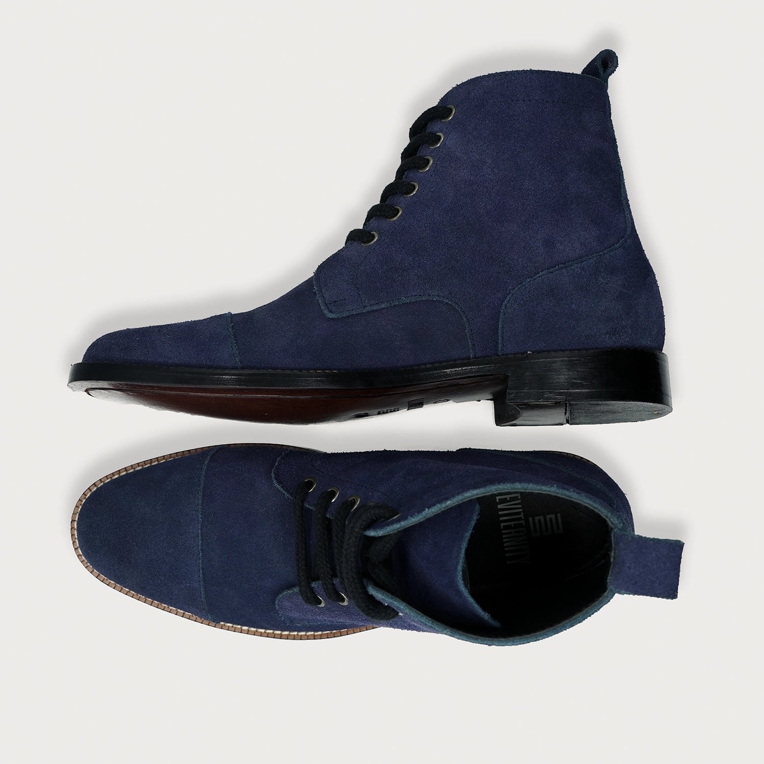 Knight Derby Midnight Blue Suede Leather Boots - Image 3