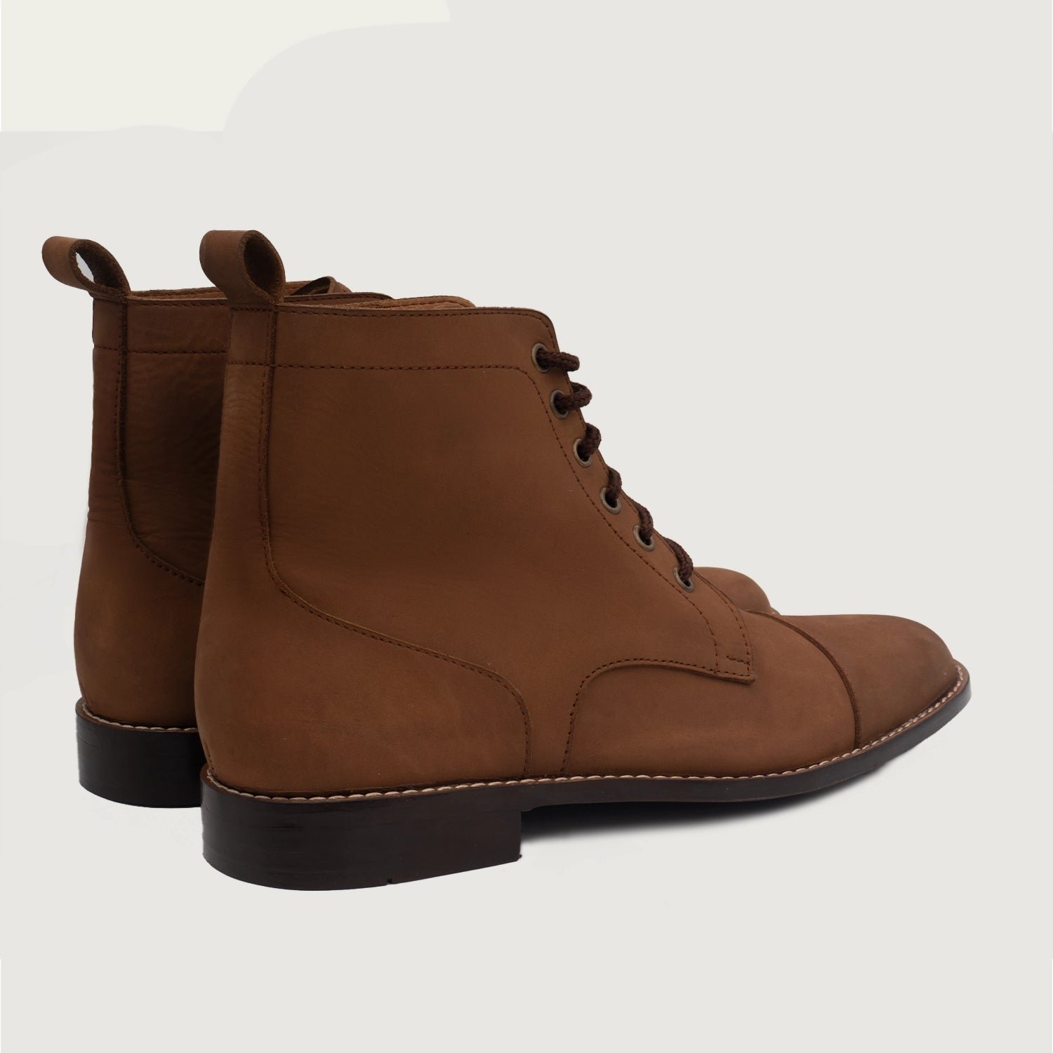Knight Derby Oil Pull-up Brown Leather Boots - Image 3