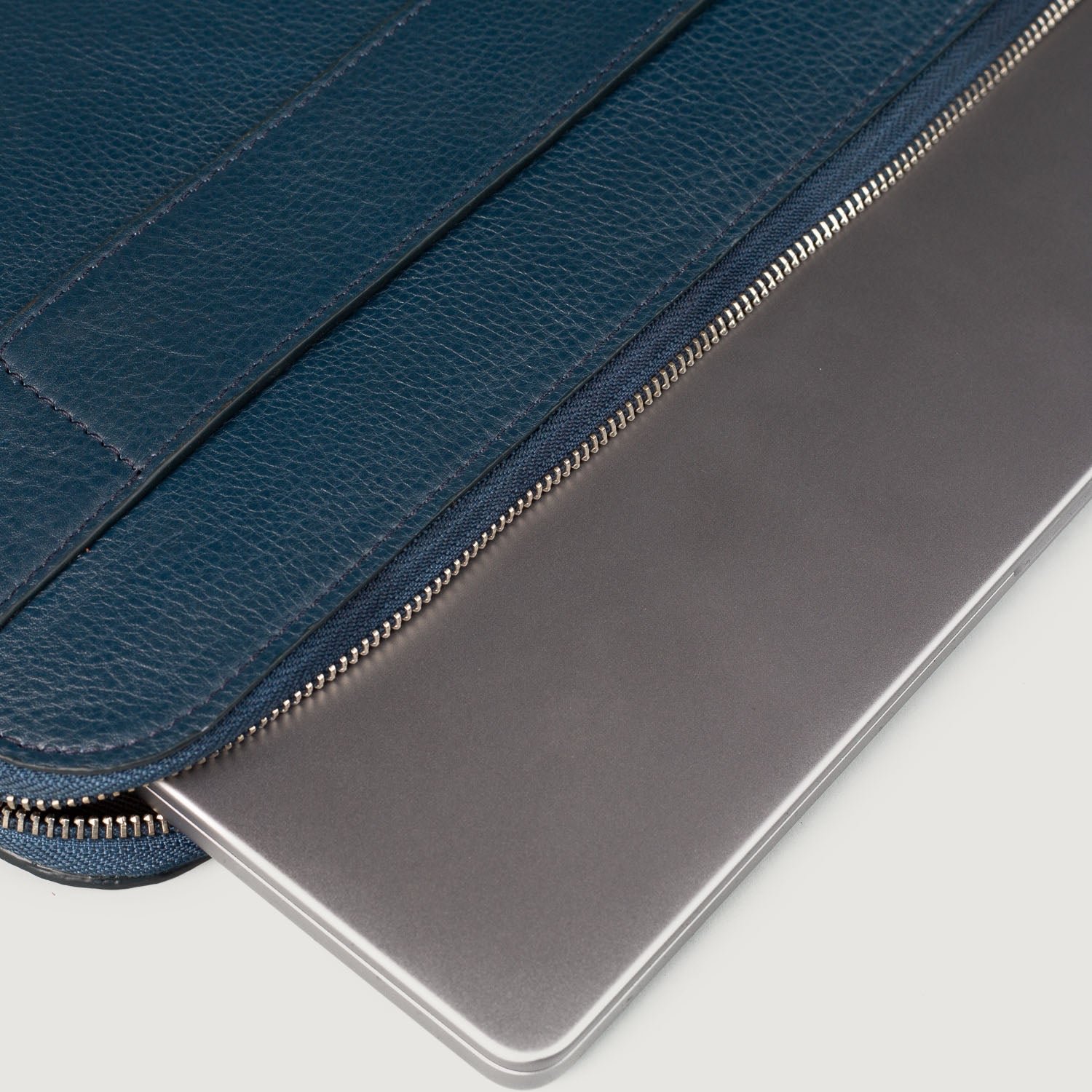 The Baxter Midnight Blue Leather Laptop Sleeve - Image 5