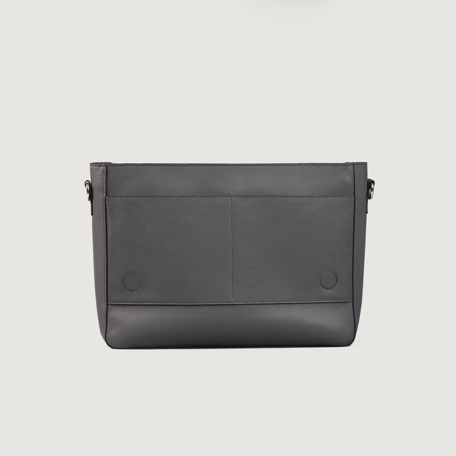 The Carismatico Grey Leather Messenger Bag - Image 5