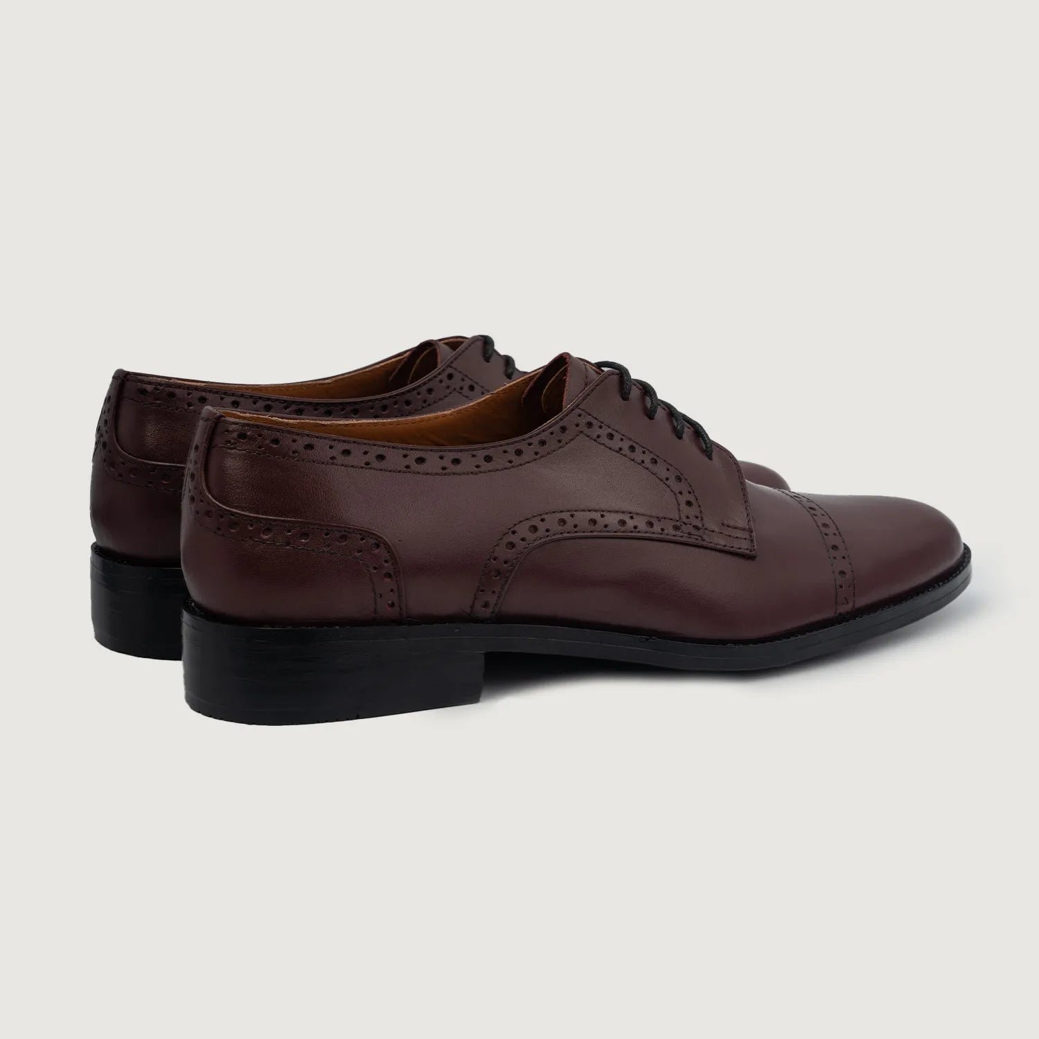 Dirk Brogues Derby Maroon Leather Shoes - Image 4