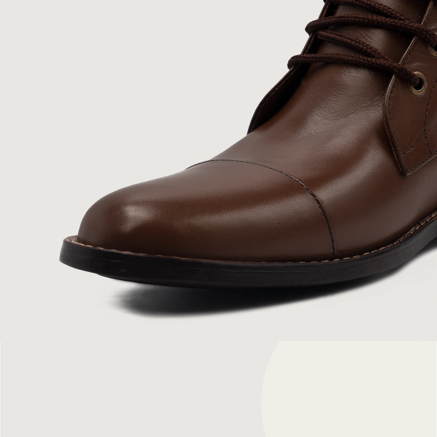 Knight Derby Brown Leather Boots - Image 4