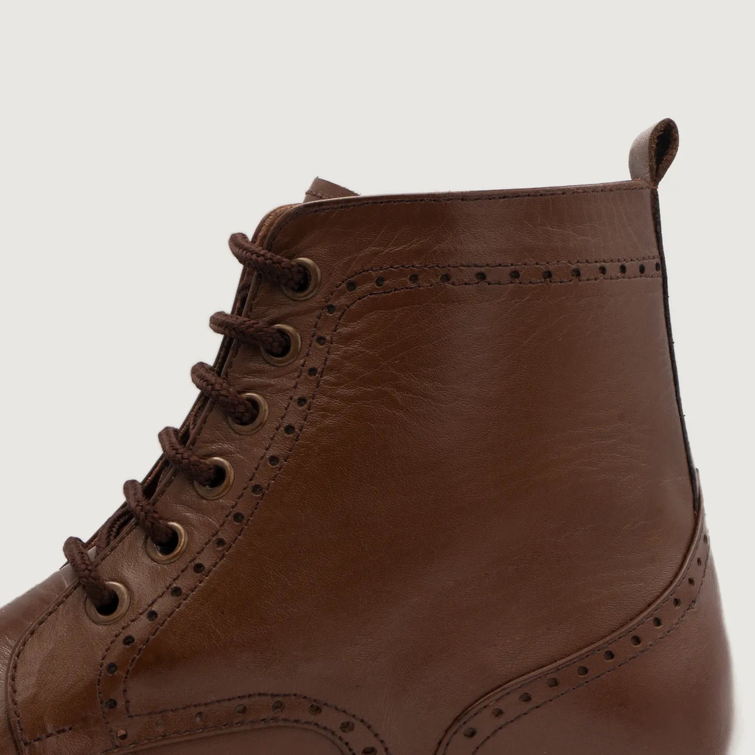 Duster Brogues Derby Brown Leather Boots - Image 5