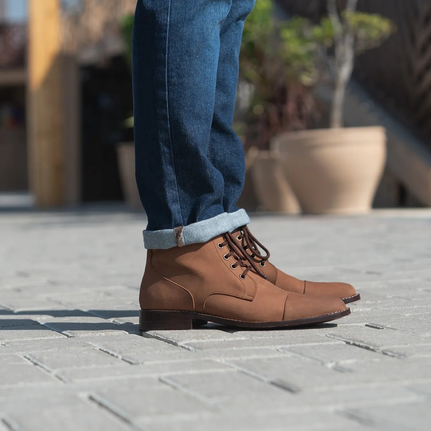 Knight Derby Oil Pull-up Brown Leather Boots - Image 5