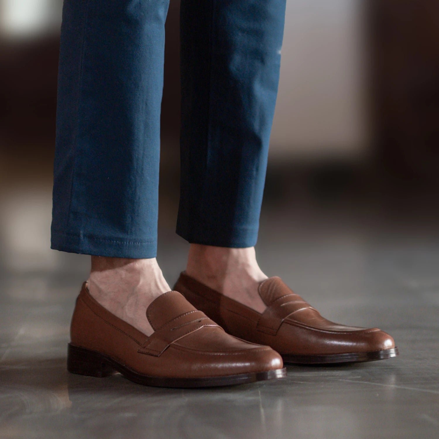 Baxton Brown Leather Loafers - Image 6