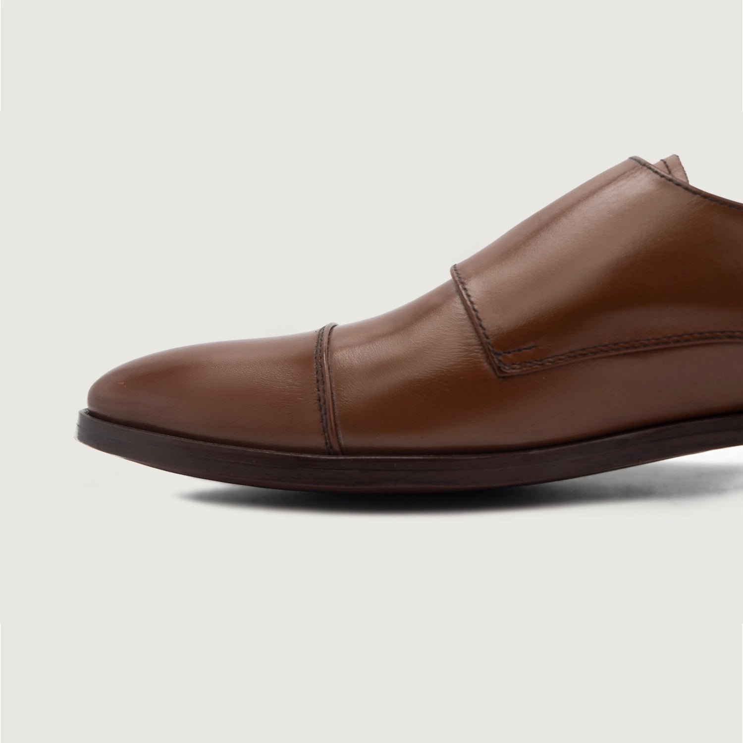 Boston Double Monk Strap Brown Leather Shoes - Image 6