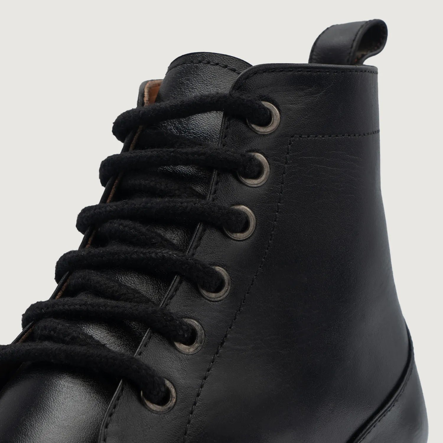 Knight Derby Black Leather Boots - Image 6
