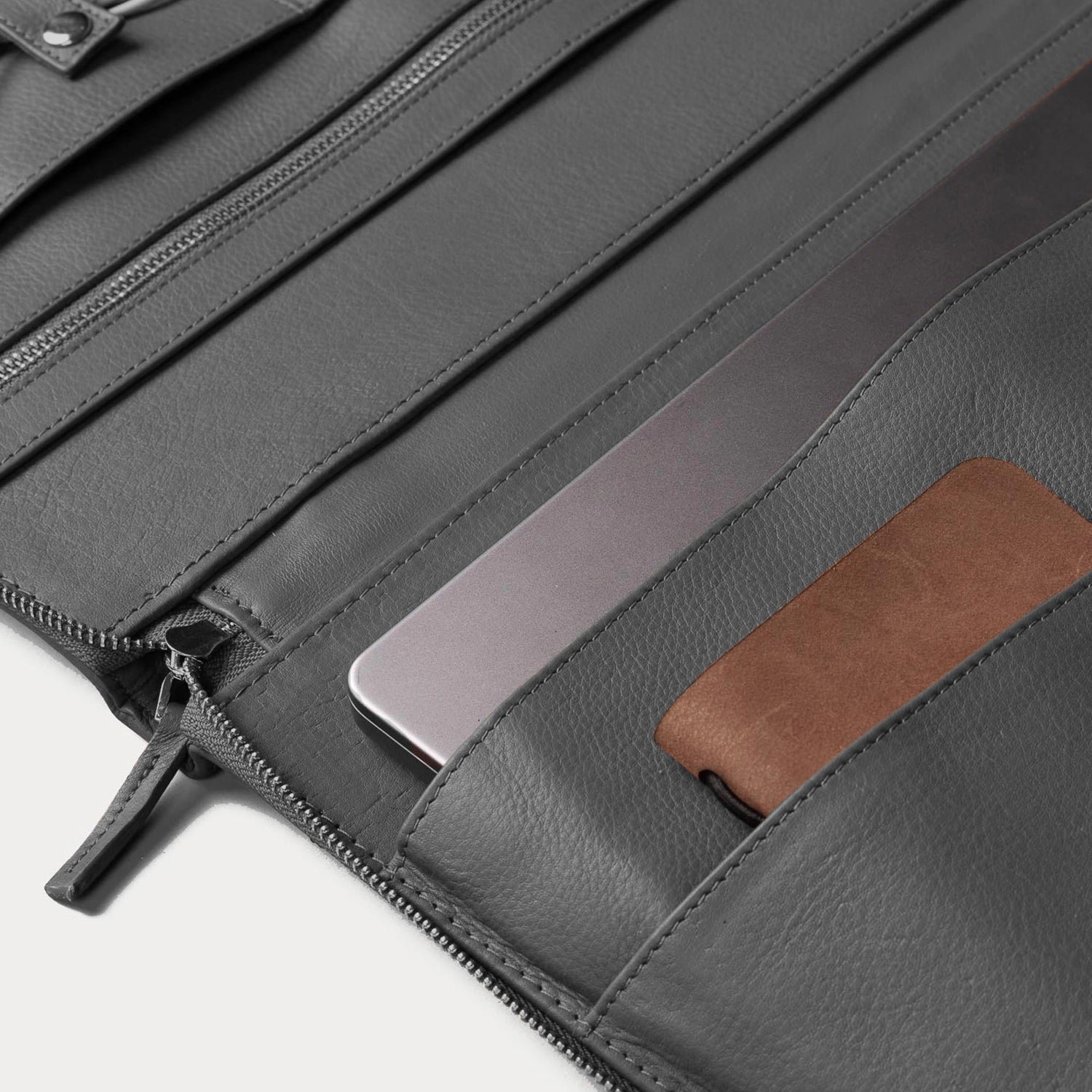 The Eclectic Grey Leather Folio Organizer - Image 6