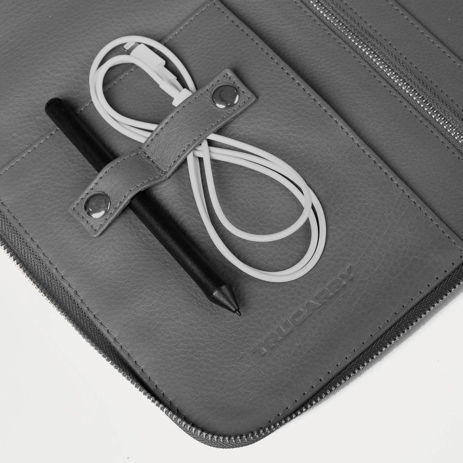 The Eclectic Grey Leather Folio Organizer - Image 4