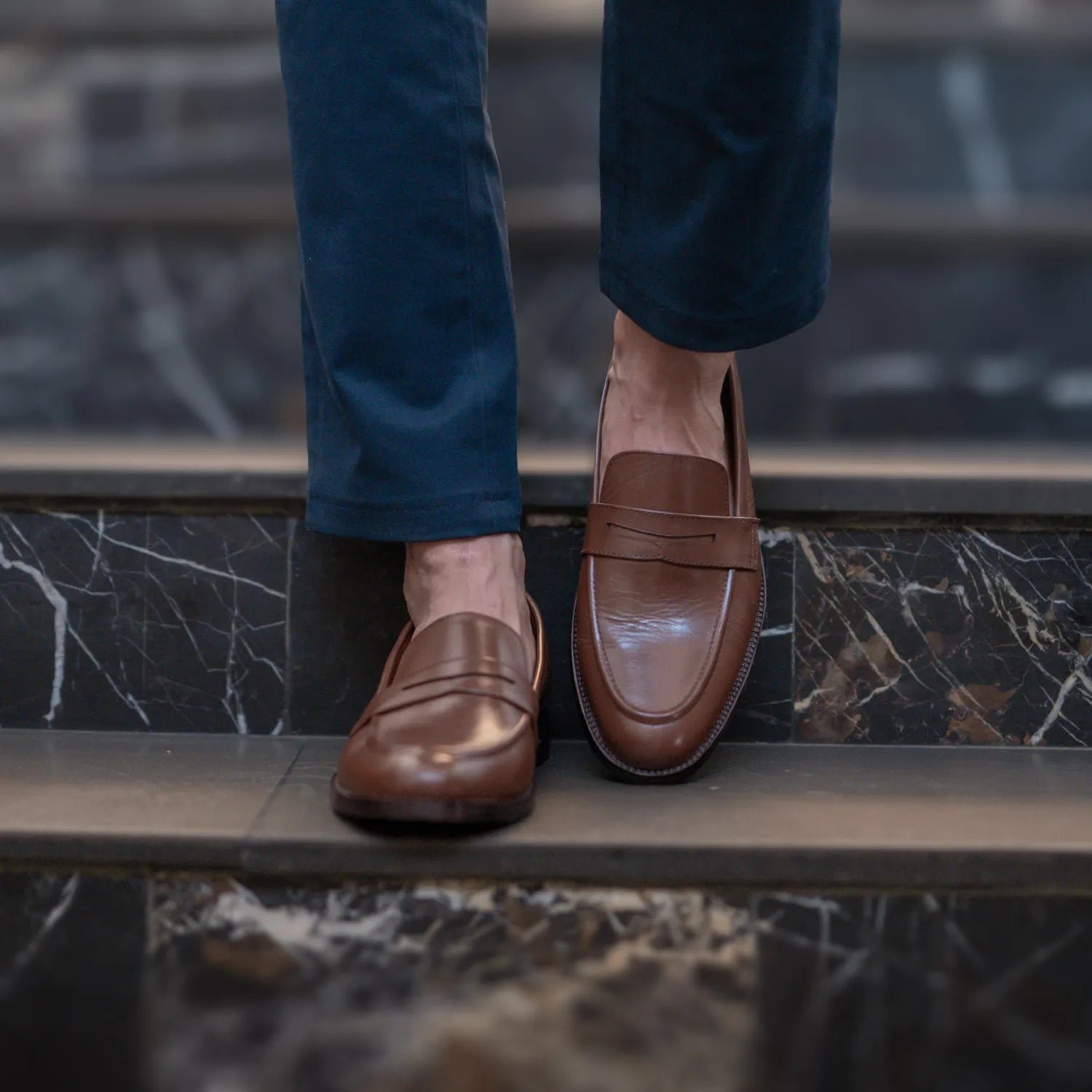 Baxton Brown Leather Loafers - Image 8