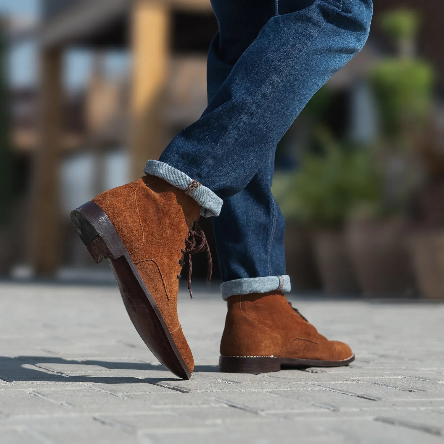 Knight Derby Brown Suede Leather Boots - Image 8