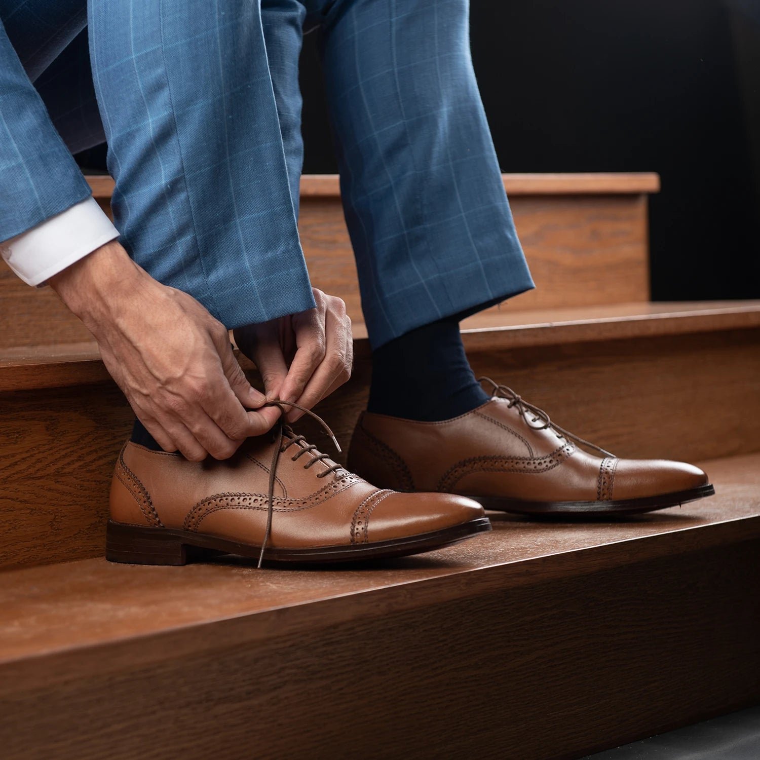 Greyson Brogues Oxford Tan Leather Shoes - Image 9