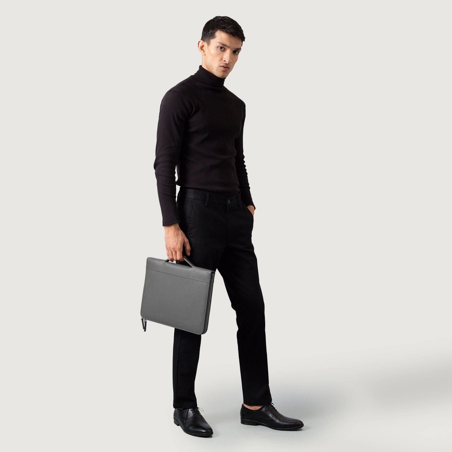 The Eclectic Grey Leather Folio Organizer - Image 9