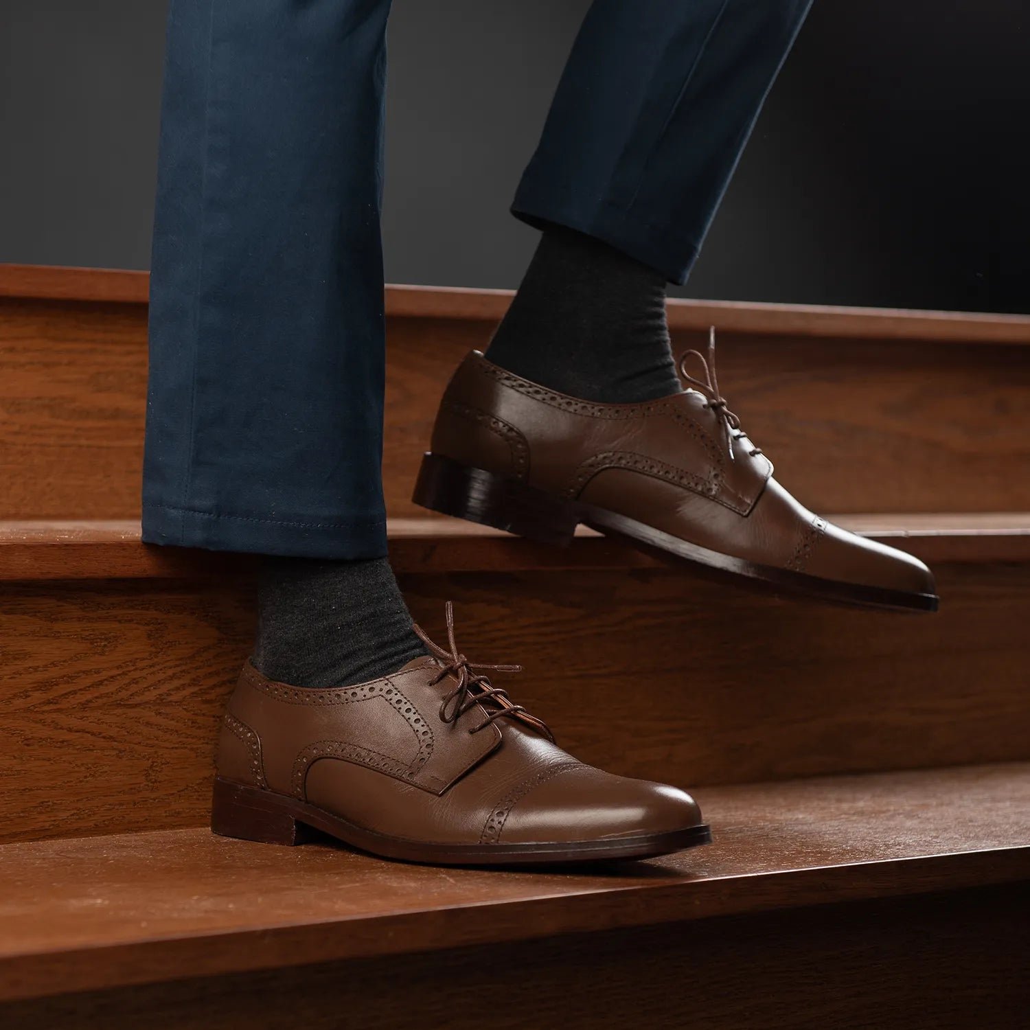 Dirk Brogues Derby Brown Leather Shoes - Image 9