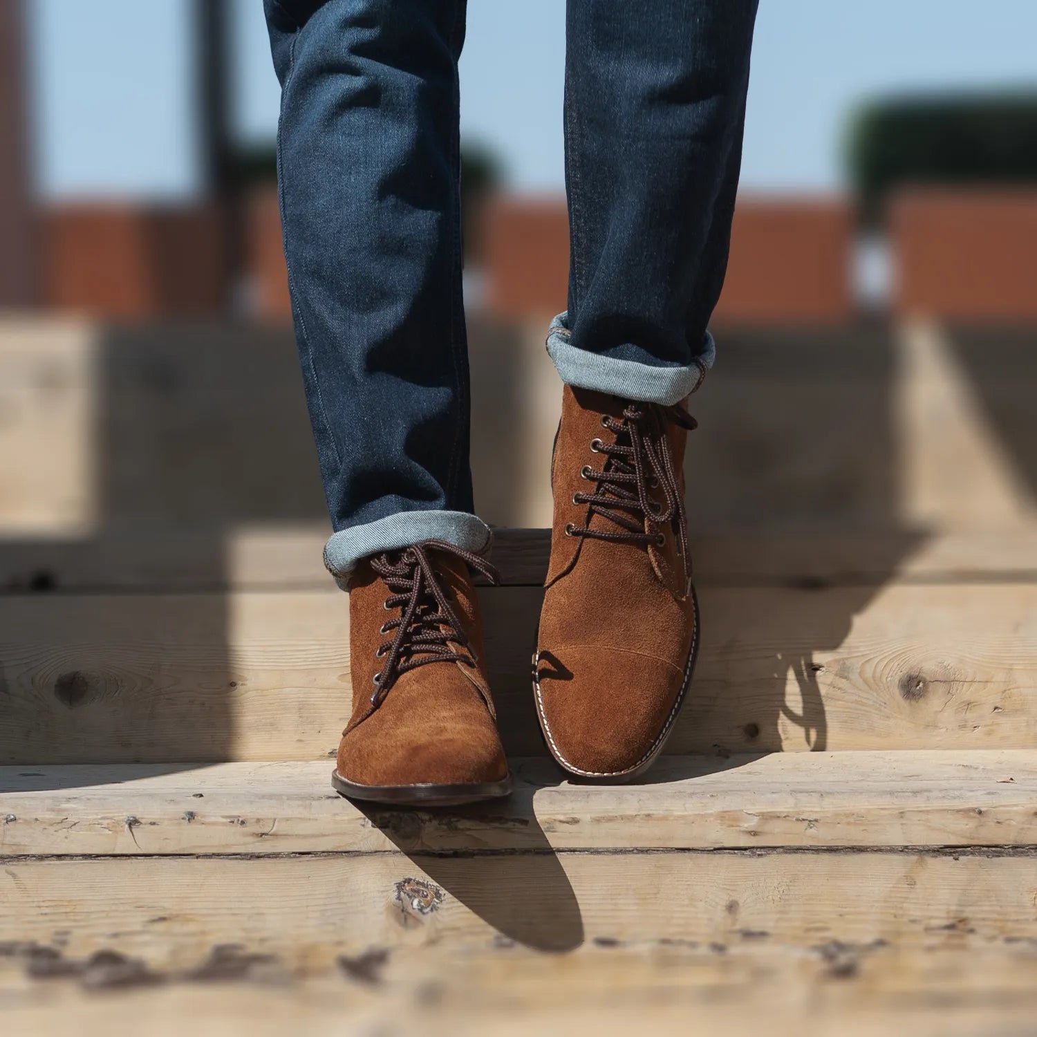 Knight Derby Brown Suede Leather Boots - Image 9
