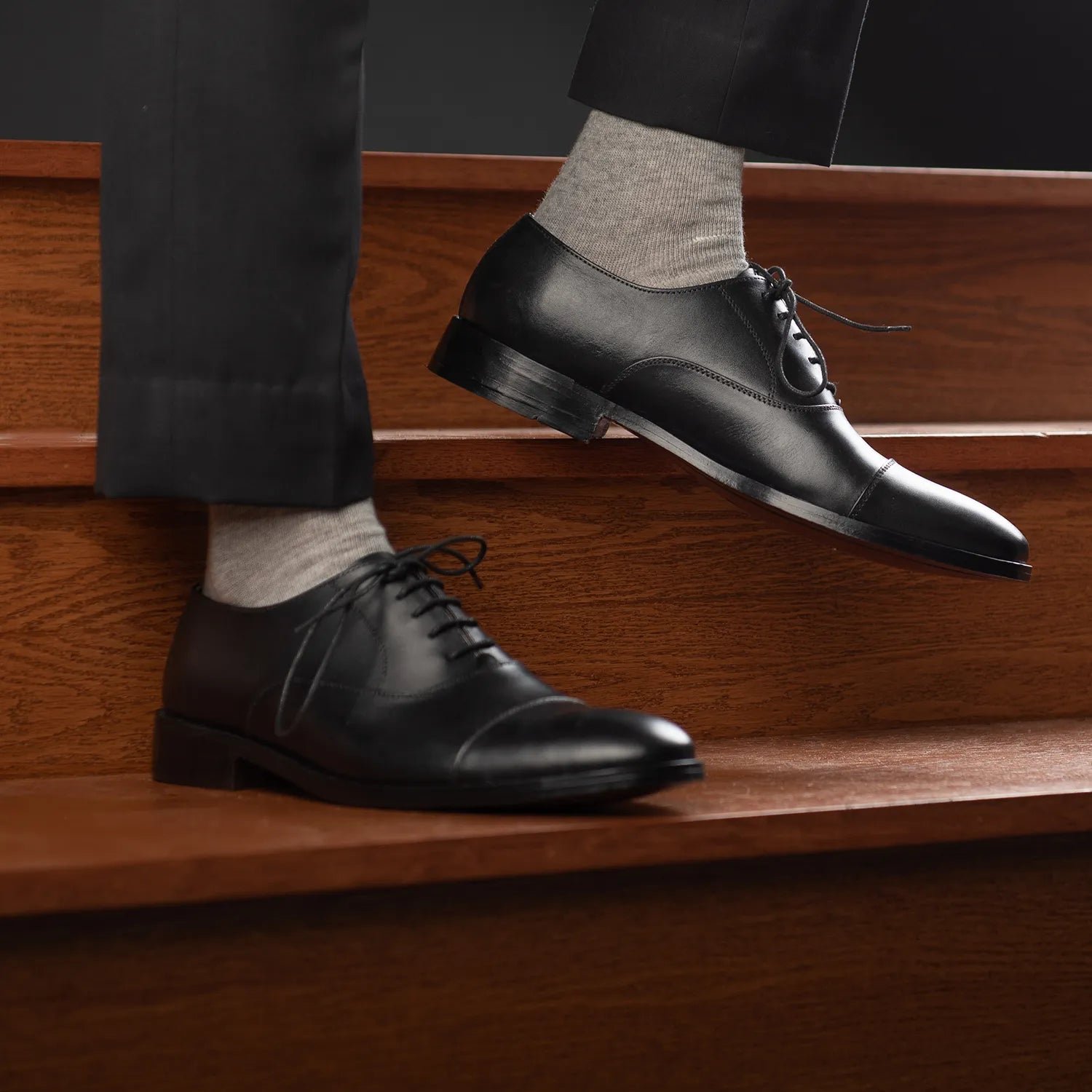 Professor Oxford Black Leather Shoes - Image 9