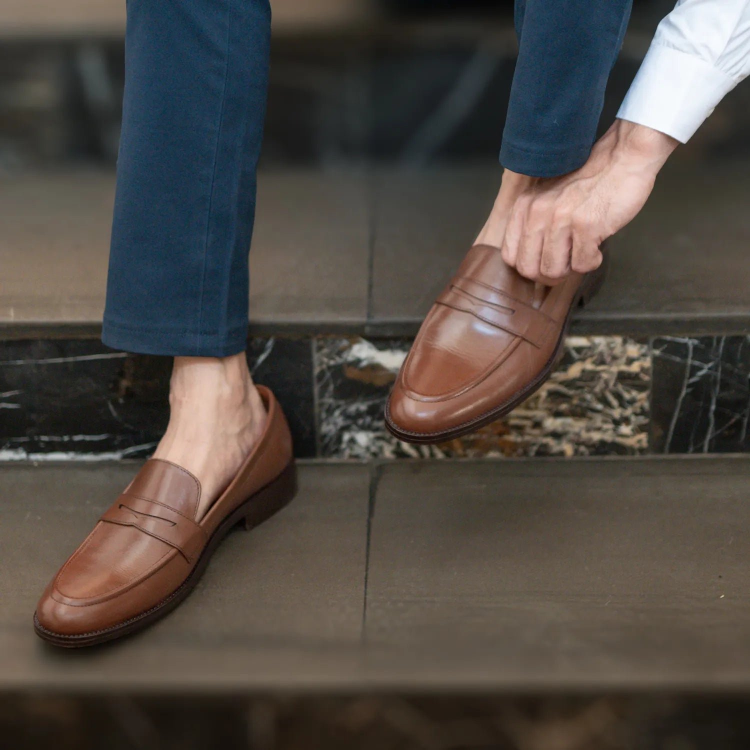Baxton Brown Leather Loafers - Image 10