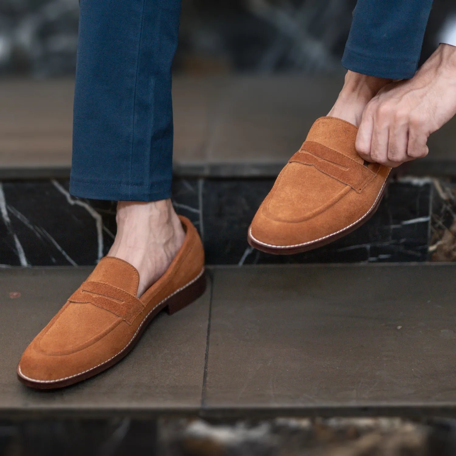 Baxton Brown Suede Leather Loafers - Image 10