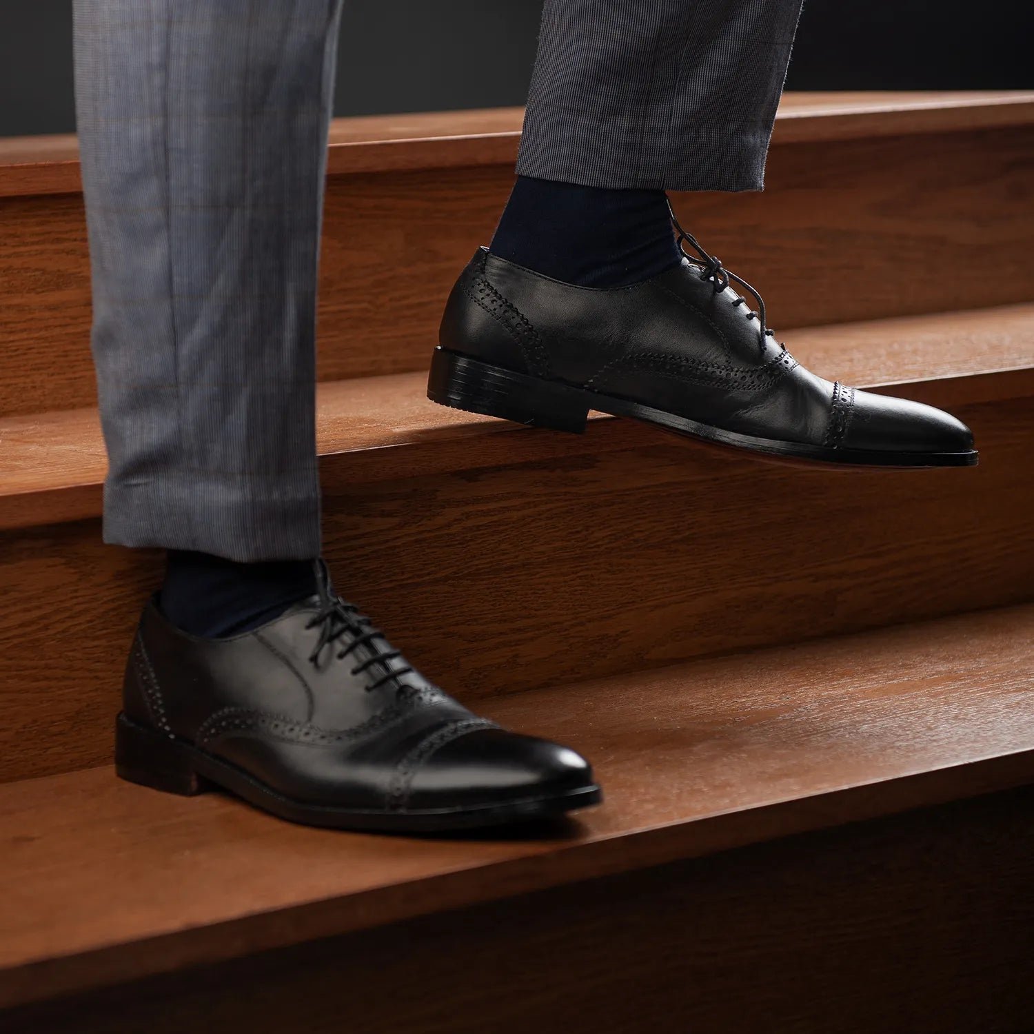 Greyson Brogues Oxford Black Leather Shoes - Image 10