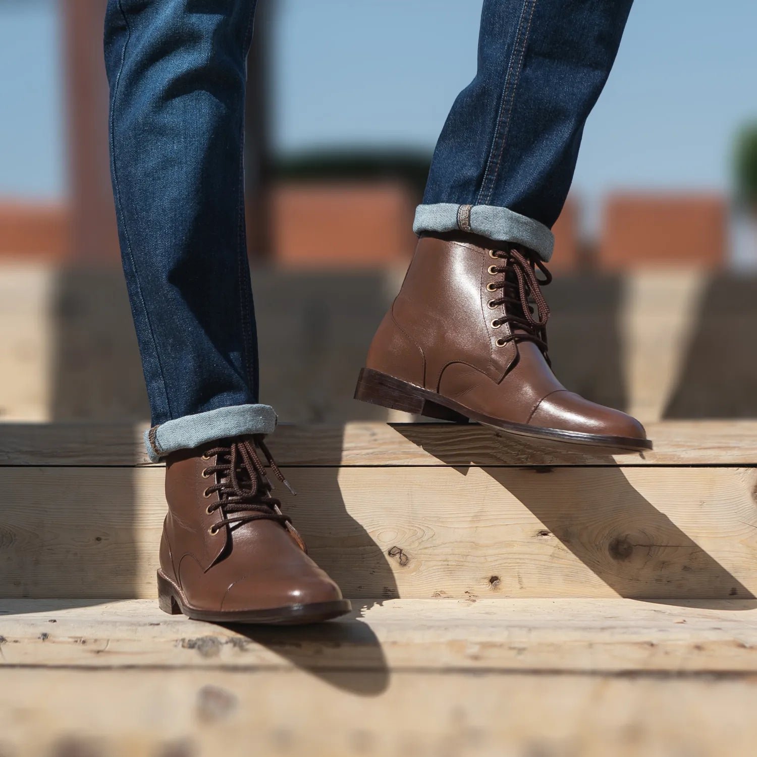 Knight Derby Brown Leather Boots - Image 10