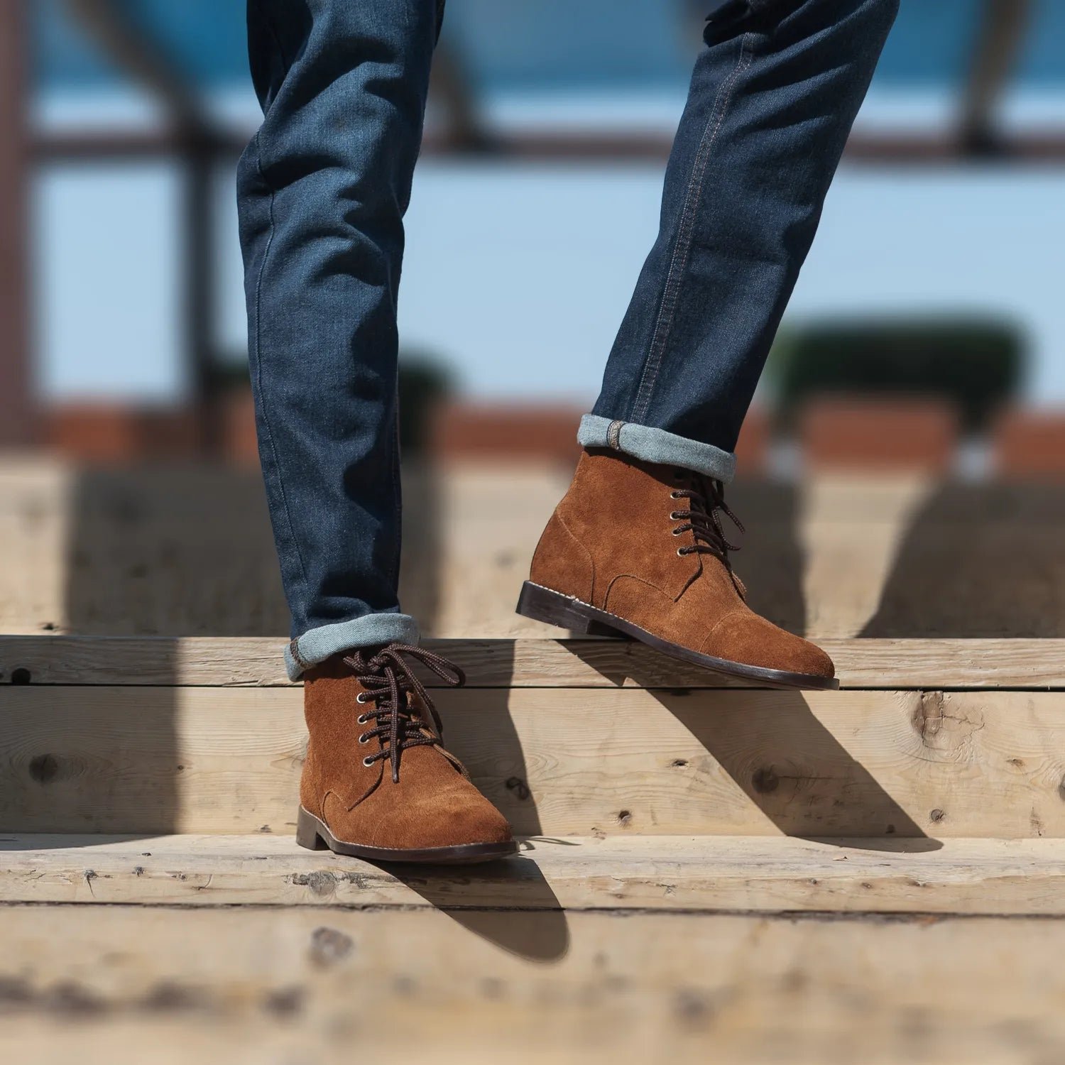 Knight Derby Brown Suede Leather Boots - Image 10