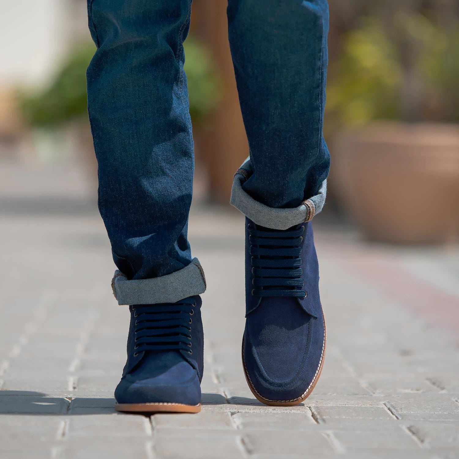 Bearman Moc Toe Blue Suede Boots - Image 7