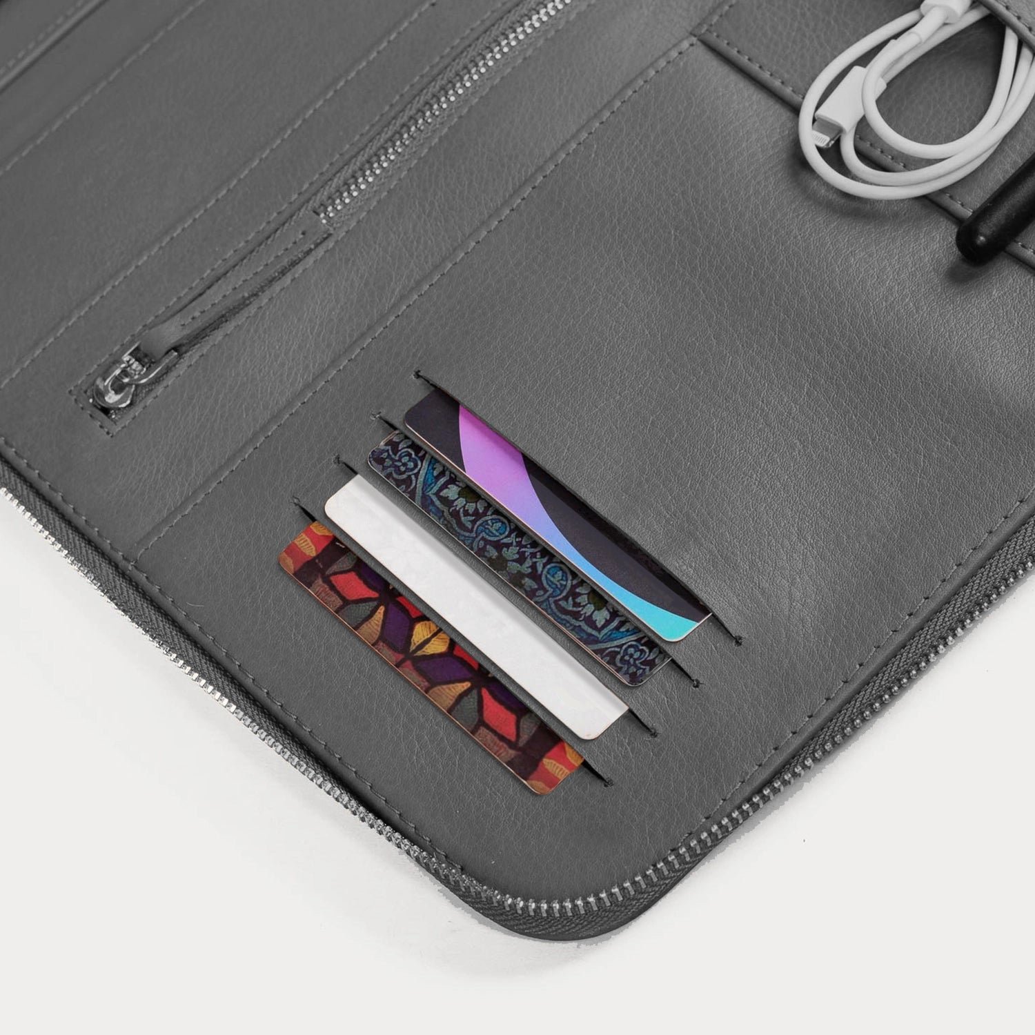 The Eclectic Grey Leather Folio Organizer - Image 7