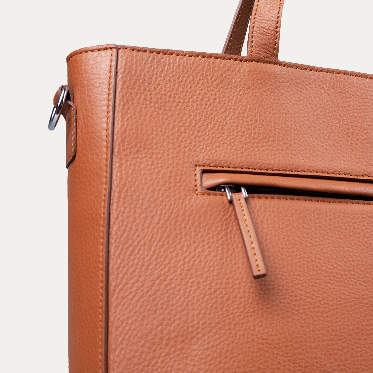 The Poet Brown Leather Tote Bag - Image 7
