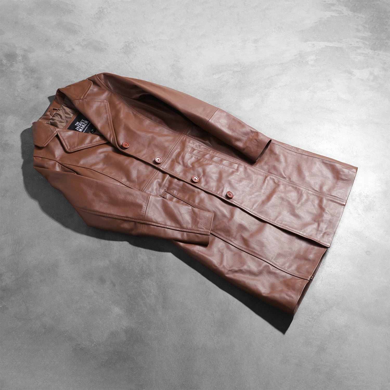 Alice Brown Double Breasted Leather Coat - Image 7
