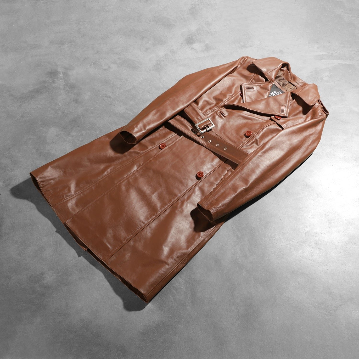 Alice Brown Double Breasted Leather Coat - Image 8