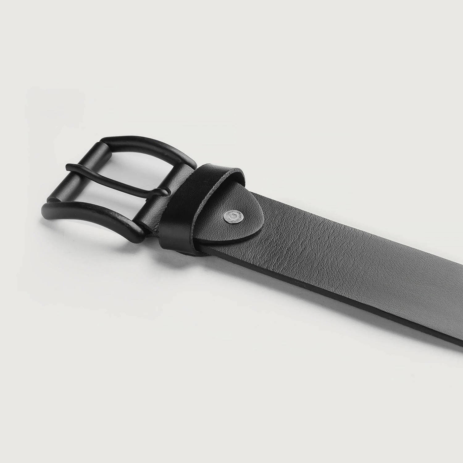 Allan Black Leather Casual Belt - Image 5