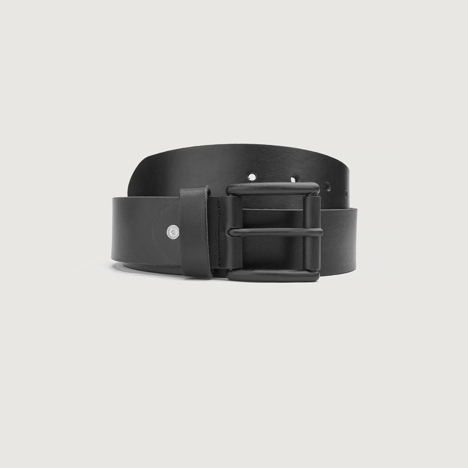 Allan Black Leather Casual Belt - Image 3