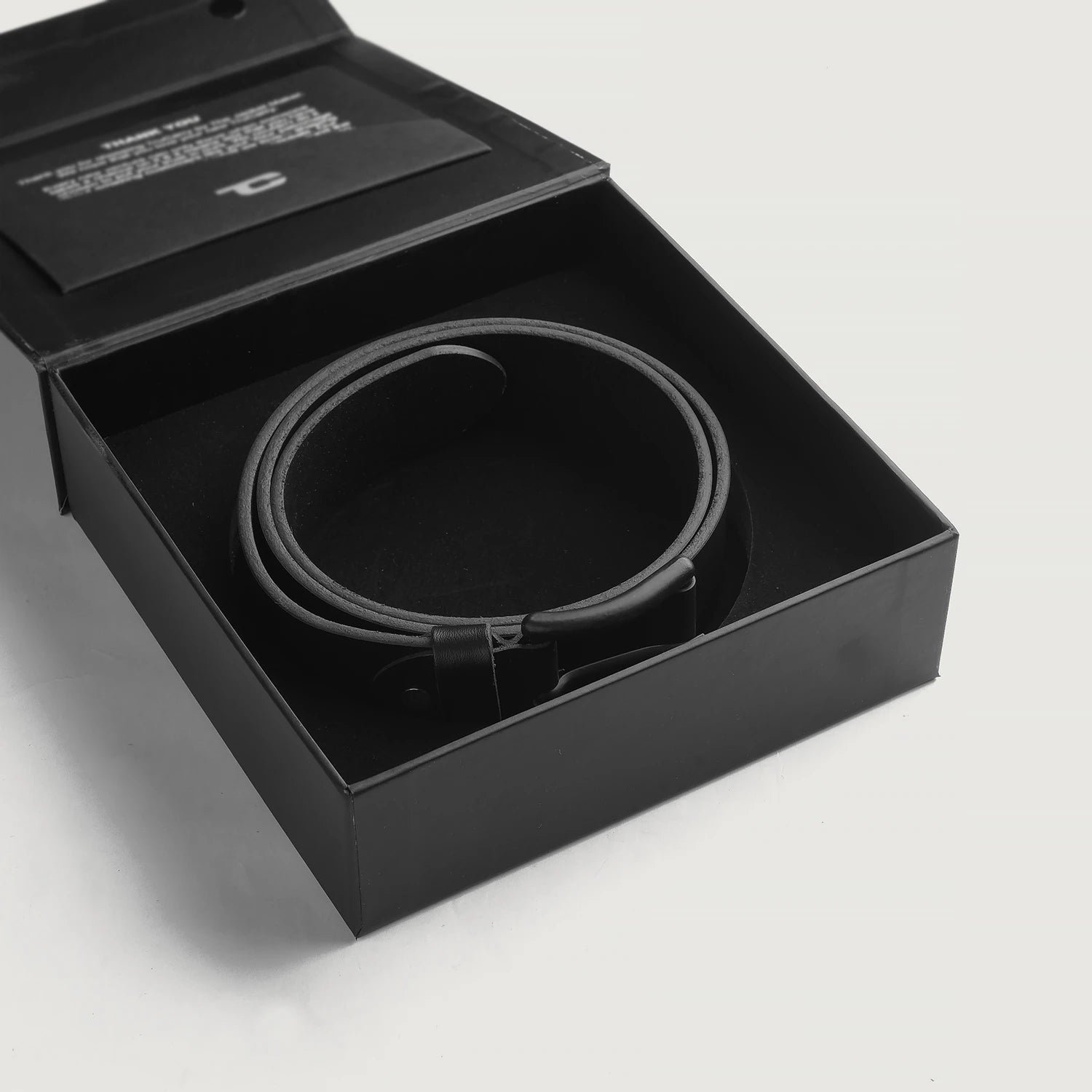 Allan Black Leather Casual Belt - Image 6