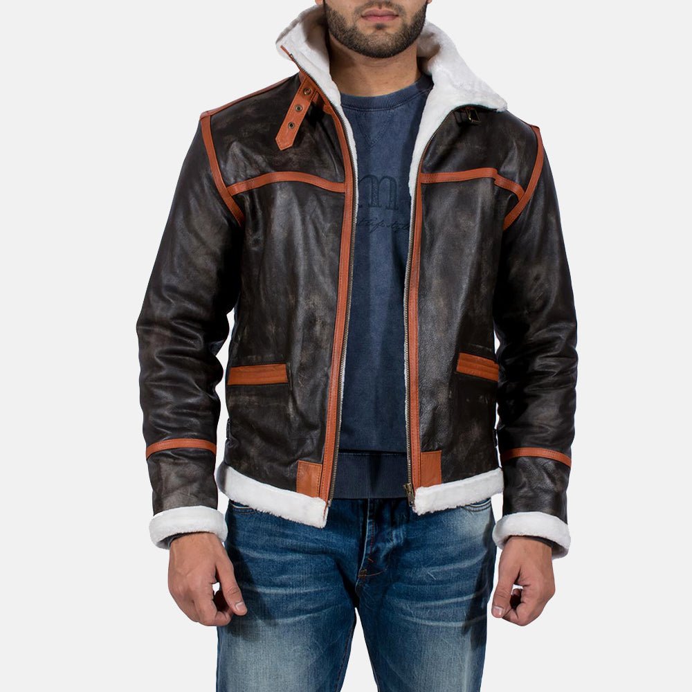 Alpine Brown Fur Leather Jacket - Image 2