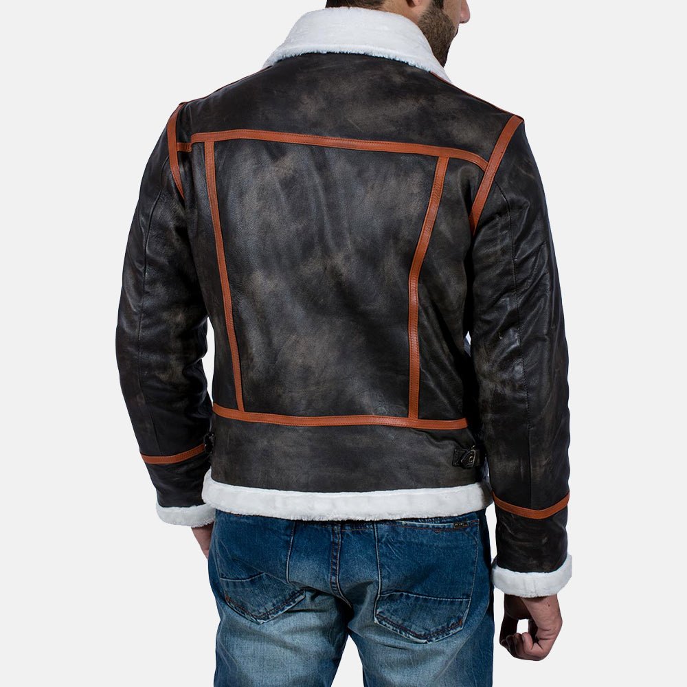 Alpine Brown Fur Leather Jacket - Image 5
