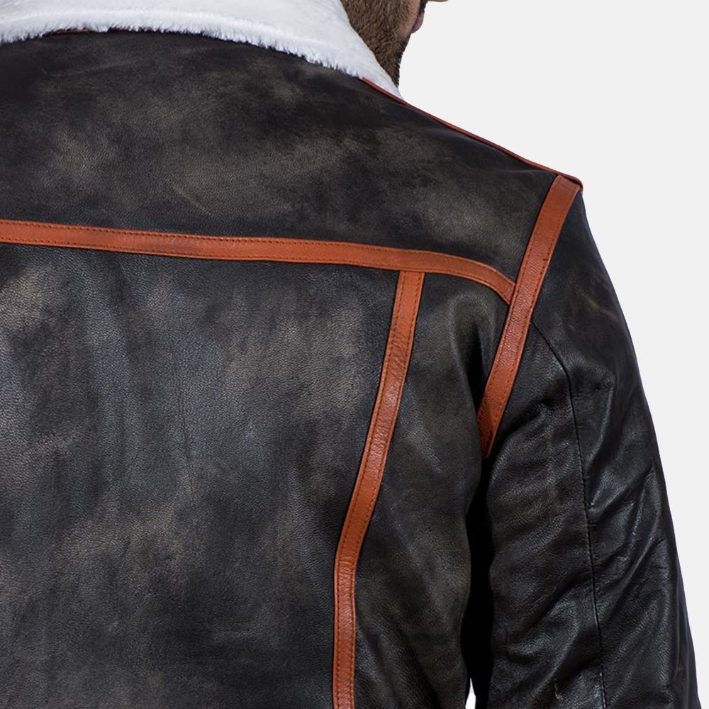 Alpine Brown Fur Leather Jacket - Image 6