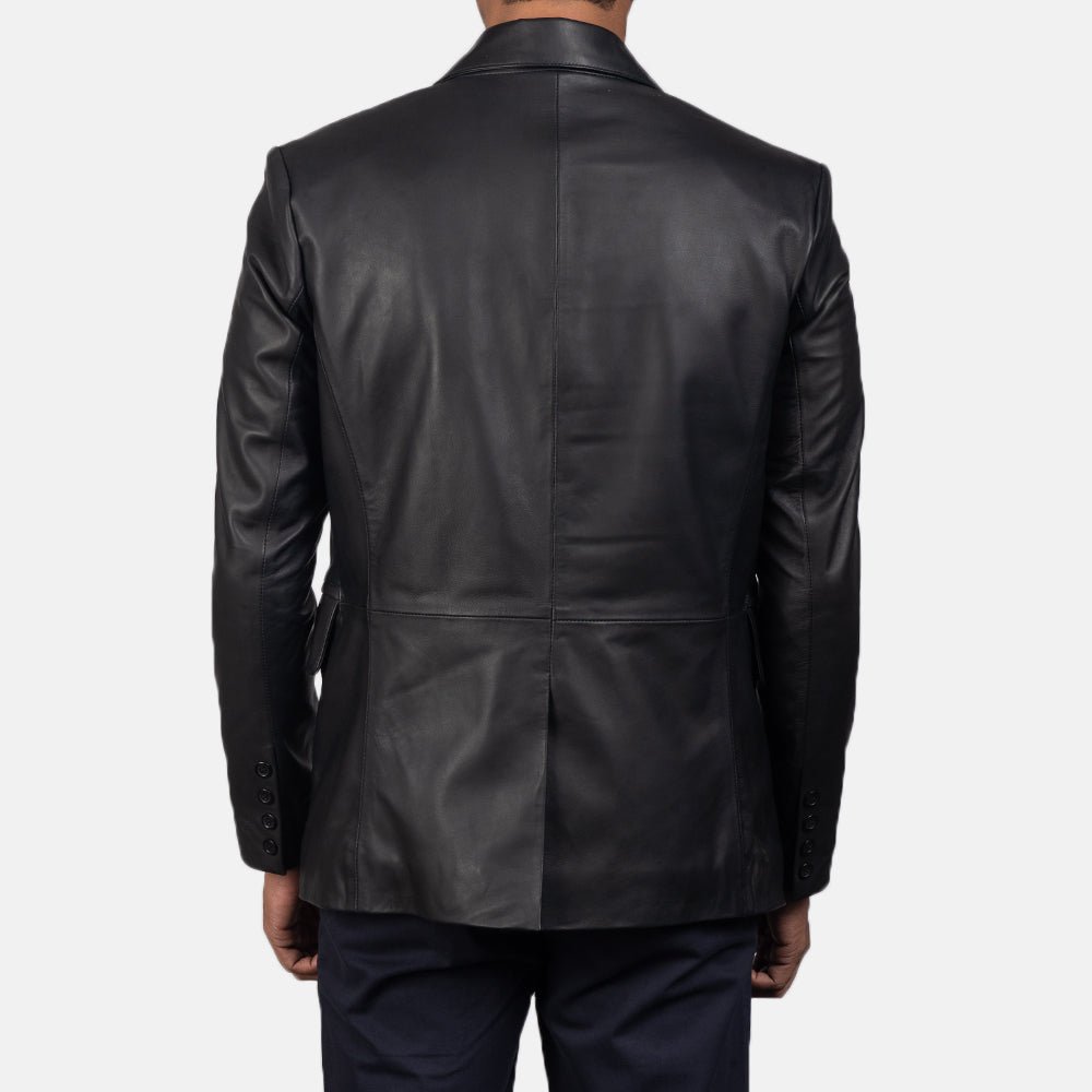 Daron Black Leather Blazer - Image 5