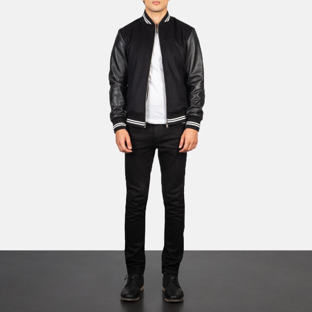 Harrison Black Hybrid Varsity Jacket - Image 4