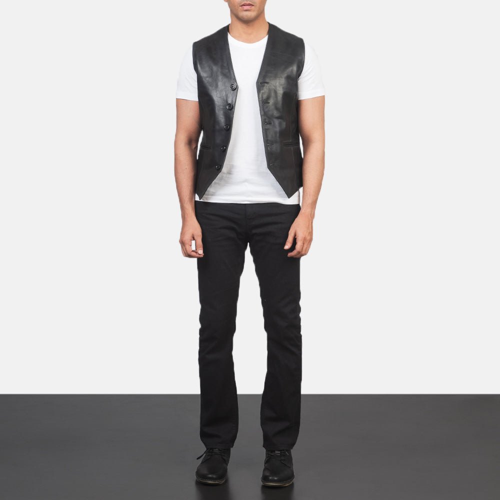 Auden Black Leather Vest - Image 3
